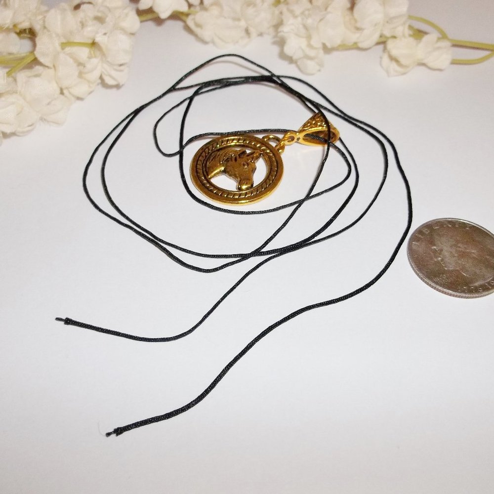 Gold Horse Necklace Pendant Charm Jewelry Set Colt Mare Gift Idea Unisex 5386 - Picture 6 of 10